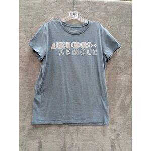 Under Armour The Classic Tee Womens Large Logo Spellout Graphic Athletic